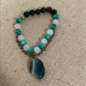 Green stone diffuser bracelet
